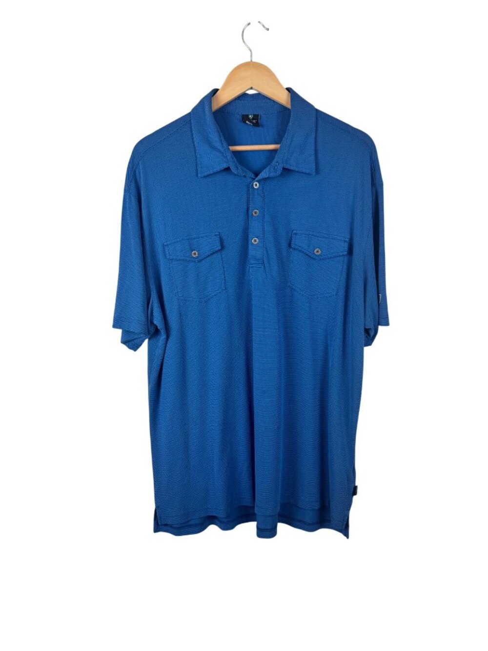 Kühl Mens Blue Icelandr Polo Shirt With Button Pockets Mens Size XL